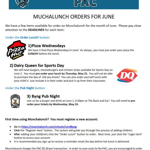 Here's all you need to know about Munchalunch for June!